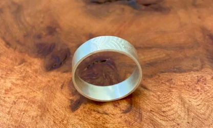 Bague en argent 925 brossé, seigaiha , motif Nami – Image 2