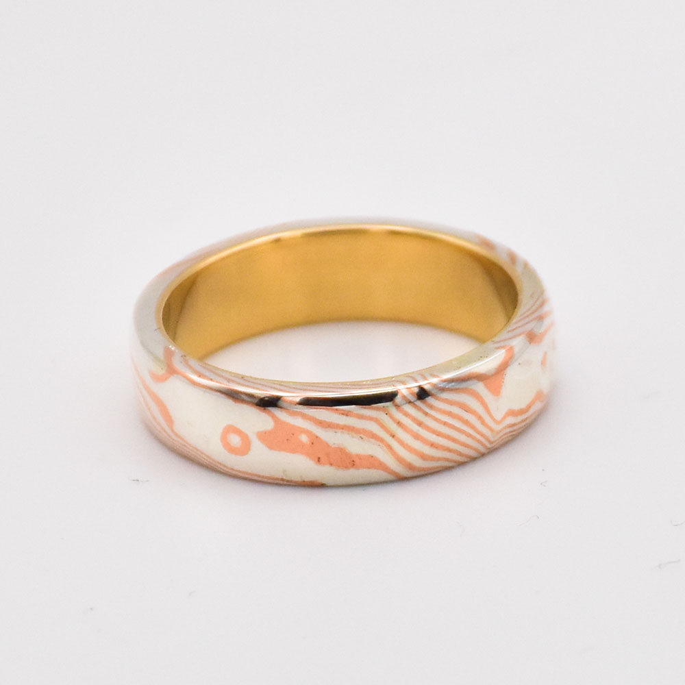 Antoine Puygrenier artisan bijoutier joaillier Lyon transformation d'une bague en mokume-gane mokoumé gané style japonais japon unique sure-mesure