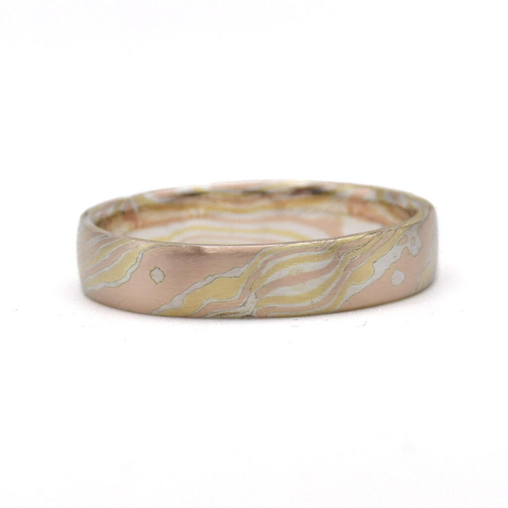 Antoine Puygrenier Artisan Bijoutier Joaillier fabrication sur-mesure de bijoux japonais unique en mokoumé gané mokume gane japon effet bois  or rose rouge jaune